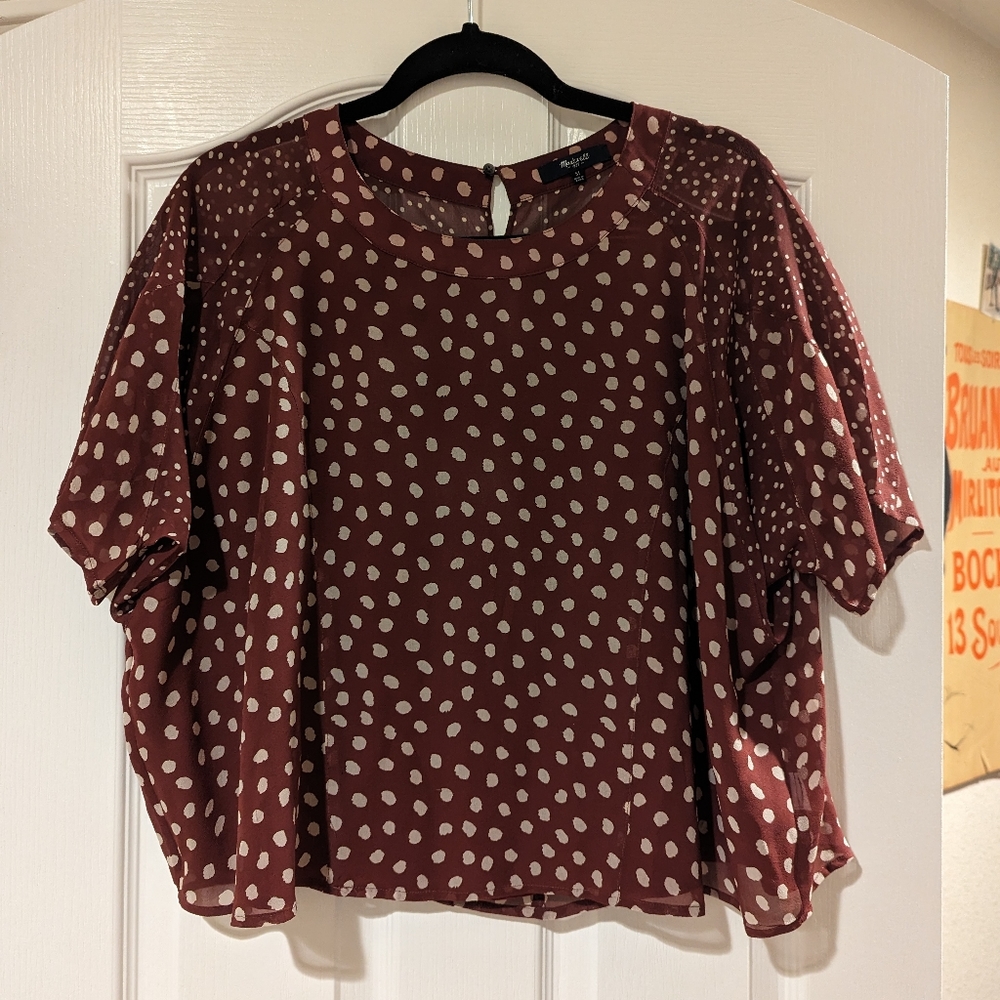 Madewell Silk Crop Blouse Size M